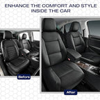 Skechers Men's Memory Foam Seat Covers, Air Cool Mesh Thick Car Seat Covers, Car Seat Covers Front Seats Airbag Compatible, Universal Automotive Comfort for Most Cars, Vans, Trucks, SUV,Black