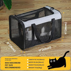 Soft-Sided Cat Carrier for Small-Medium Cats, Puppies up to 15 Lb, Airline Approved