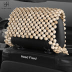 LACDL Beaded Car Seat Covers, Natural Wood Bead Seat Cushion for Trucks, Automotive Summer Ventilated Seat Cooling Pad, Wooden Massage Breathing Jeep Seat weat Protector, Head Fixed, 1pc LL208