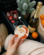 Boho Christmas Car Air Freshener 4 Pcs, Merry and Bright Xmas Santa Claus Hanging Air Freshener for Cars Closet Drawer Books, Retro Christmas Car Accessories Mirror Decor for Women