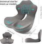 Seat Cushion, Memory Foam Truck Seat Cushion, L-Shaped Ergonomic Design Chair Cushion with Lumbar Support for Back Pressure Relief, for Long Sitting Office Worker and Truck Drivers