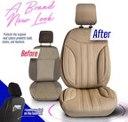 Premium Car Seat Covers Front Seat - Nappa Leather Car Seat Cover for SUV, Cars, Most Pickups, Beige, Car Seat Protector, Car Seat Covers Front Seats, Car Seat Protector