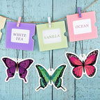 12 Pack Car Air Fresheners Butterfly Summer Flower Hanging for Women Girls Cute Air Freshener for Cars Mirror (Butterfly)
