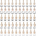 50Pcs 8ml&6ml Hanging Car Air Freshener Diffuser Empty Clear Glass Essential Diffuser Oil Aromatherapy Fragrance Perfume Pendant Glass Vials with Wooden Caps Car Diffuser Air Freshener