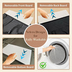 Large Dog Car Seat Extender, Waterproof Back Seat Cover with Hard Base, Seatbelt Leash, Washable Back Seat Extender, with Storage Pocket for SUV, Truck, Car