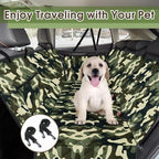 Waterproof Dog Car Seat Cover for Back Seat - Durable, Scratch Proof Pet Hammock with Nonslip Design & Storage Pockets, Fits Cars, SUVs, Trucks- S, Camouflage