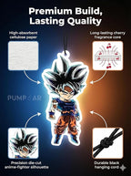 PumpCar 2 pieces Chubby Goku Ultra Instinct double-sided hanging Japanese anime cherry-scented Dragon Ball car air freshener Cool anime hanging for rearview mirror Car Interior Accessories Gifts