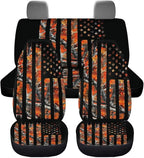 KEIAHUAN Car Seat Covers American Flag Camo Hunting Front Bucket Seat Protector & Rear Bench Seat Covers Fit Most Vehicle, Cars, Sedan, Truck, SUV and Van