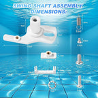 Pool Cleaner Idler Wheel Replacement Kit Part for Polaris 280 180, ABS Metal White Ball Bearing with Tire C16 C36 Swing Shaft Components C36 Wheel Washer Swing Axis