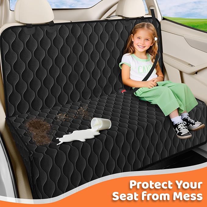 URPOWER Dog Car Seat Cover for Back Seat, Waterproof Car Seat Protector for Child Carseat & Pets, Nonslip Car Seat Covers for Full Size SUVs & Trucks