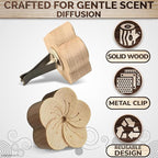 2 Pcs Car Diffusers for Essential Oils – Wooden Car Essential Oil Diffuser Vent Clip with Magnetic Clip, Easy to Use for Refreshing Your Space – Vintage Design for Aromatherapy at Home & in Car