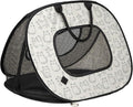 SportPet Designs Pop Open Cat Carrier, Soft-Sided Collapsible Travel Carrier for Cats up to 15 lbs, Lightweight Portable Design with Mesh Ventilation & Secure Zippers, Cat Print