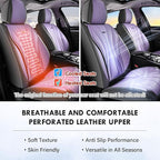 Coverado Seat Covers for Cars, Front Seat Covers, Luxury Leather Seat Covers, Car Seat Protector Waterproof, Premium Automotive Seat Cover, Universal Car Seat Cushions Fit for Most Cars (Gray&Purple)