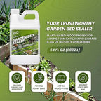 64oz Garden Box Sealer - Covers 37.5 to 187.5 sq ft., Ideal Garden Bed Sealer - Wood Waterproofing, Food Safe Sealant - Wood Sealant that Protects Against Sun, Water & Weather Damages
