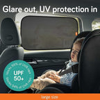 Baby Uma Car Window Shades (2 Pack) - 15.4″ x 25.8″, UPF 50+ Car Window Covers, 99% UVB + 94% UVA Protection, Static Cling Sun Shade with Travel Bag (Large)