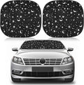 Moukeren 2 PCS Windshield Sun Shade for Car Foldable Window Covers for Car Accessories Reflect UV Sun Heat Protector for Universal Cars SUV Truck RV (Star Moon,31.75 x 28.75 Inch)