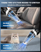 BRL Handheld Vacuum Cordless, Car Vacuum Cleaner with Powerful Suction, 2 Modes Mini Hand Vacuum, Dry & Wet, LED Light, Portable Vacuum for Car Pet Hair, Home, Office, Keyboards Black Orange