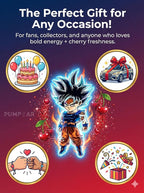 PumpCar 2 pieces Chubby Goku Ultra Instinct double-sided hanging Japanese anime cherry-scented Dragon Ball car air freshener Cool anime hanging for rearview mirror Car Interior Accessories Gifts