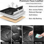 otoez Car Seat Covers Full Set, Universal Leather Seat Cover for Car, Waterproof 5 Seat Automotive Front and Back Seat Protector Full Coverage for Most Sedens Trucks SUVs, White & Black