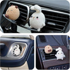 Wonhibo Capybara & Bunny Car Air Freshener Vent Clip, 2 Pack Cute Soft Stuffed Animal Vent Decor Car Accessories for Women