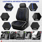 CAR PASS 3D Foam Mesh Leather Car Seat Covers Front Seats, Breathable Front Seat Cover for Cars, Comfortable Universal Fit for SUV Truck Sedan Automotive Anti-Slip Airbag Compatible, Black and Blue
