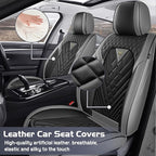 Truck Seat Covers for Toyota Tacoma 2006-2026, Waterproof Premium Leather Full Coverage Car Seat Cover, Muscle Sport Style Auto Interior Seat Cover Sets (Front Set/Gray Black)