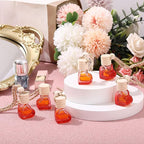 50 Pcs 6ml Hanging Car Diffuser Bottle Empty Glass Perfume Air Freshener Heart Love Bottle Diffuser Pendant Valentine's Day Essential Oil Fragrance Aromatherapy Ornament (Red)