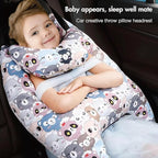 Car Pillow for Kids, Car Neck Head Support Cushion Set,Travel car seat Safety Pillow,h Shape car Sleeping Pillow Kids,Pillow case can be Disassembled and Washed (B)