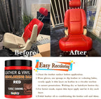 Leather Stains and Dye Liquid Red Recoloring Balm Dashboard Fabric Sneaker Shoes Boots Jacket Bag Purse Vinyl Acrylic Paint Boat Car Seats Wood Furniture Couch Fade Scratches Repair Kit Color Restorer