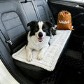 Dog Car Seat Cover, Pet Couch Covers for Car and Sofa, Non-Slip Backseat Pet Bed Mat, Machine Washable, Soft Plush Travel Seat Protector with Portable Storage Bag (White,23.6''×59'')