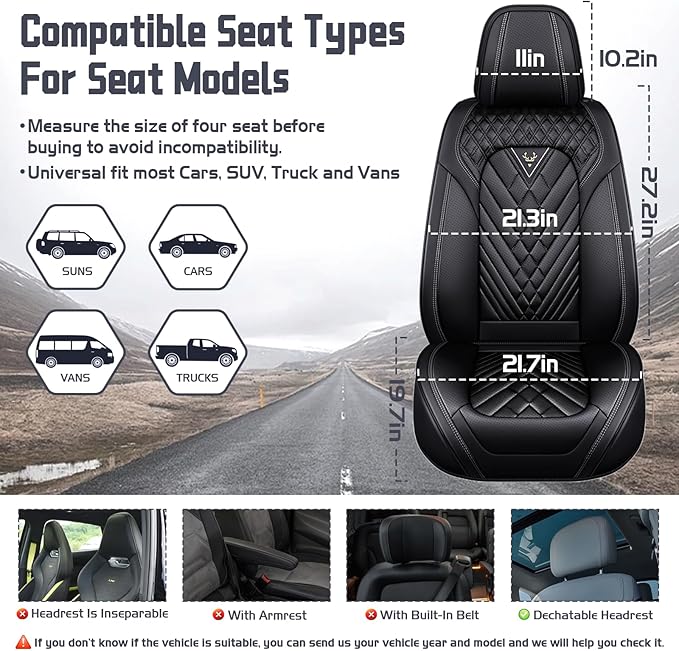 Truck Seat Covers for Ram 1500 2009-2026, Waterproof Premium Leather Full Coverage Car Seat Cover, Muscle Sport Style Auto Interior Seat Cover Sets (Full Set/Black)