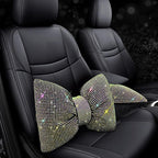 4 PCS Bling Car Pillows,Rhinestones Bowknot Car Headrest Pillow,Car Neck Pillow for Driver Relax Necksupport,Sleeping Travel Support Neck Pillow,Shiny Diamond Interior Accessories for Women, Colorful