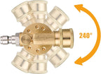 Pressure Washer Pivoting Coupler, 1/4” Quick Connect Gutter Cleaner Attachment, 240 Degree with 7 Angles for Power Washer Spray Nozzle, 4500PSI