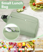 Small Insulated Snack Bag Lunch Bag for Kids Lunch Box for Women/Men, Collapsible [3L/5-Can] Reusable Lunch Bag Cooler Bag for Bottle with Handle Buckle for Work School Travel (Green)