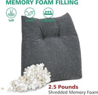 Shinnwa Lumbar Support Pillow for Office Chair, Memory Foam Back Support Pillow for Back Pain Relief, Car, Chair and Couch, 17.5x15x4.5in, Charcoal