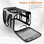 YUNIQUE Soft-Sided Cat & Dog Carrier for Pets Up to 15 Lbs, Airline Approved Collapsible Travel Puppy Carrier with Lightweight Fabric Design (Grey)