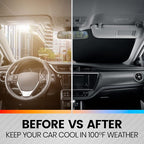 BDK 2PC Charcoal Gray Car Windshield Sun Shade – Sun Visor & Sunshade for Car Windshield – UV Rays Interior Protection - Easy Setup & Keeps Your Vehicle Cool – SUV & Truck Accessories - 31.75 x 28.75