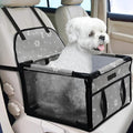 PetsHome Dog Car Seat Foldable Dog Car Booster Seat Waterproof Breathable Oxford Travel Bag for Small to Medium Dogs, Puppies, and Pets-Pattern Grey-Upgrade