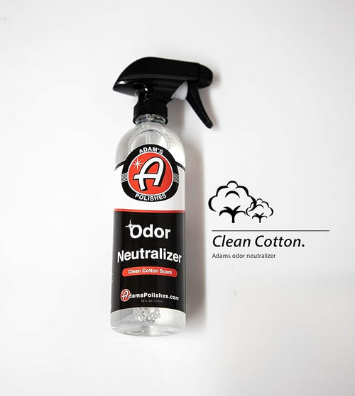 Adam's Polishes odor Neutralizer (Clean Cotton, 16 fl. oz) - Car Air Freshener Spray That Eliminates Harmful Odors from Car Interior Accessories, Leather, Carpet, Upholstery & Pet Odors