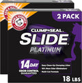ARM & HAMMER Clump & Seal Slide Platinum Multi-Cat Clumping Cat Litter,14-Day Odor Control,EZ Clean Technology,18 lbs – No Scrubbing,Powerful Odor Eliminator,(Pack of 2)