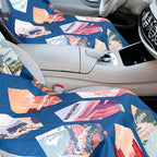 1 Pack Car Seat Towel Covers with Storage Bag 63 x 32 Inch Athletic Running Towel Seat Sweat Washable Non Slip Cover Gift for Car Outdoor Sport Activities (Multi National Parks 1)