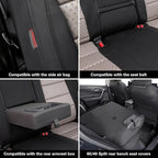 coverdream Rav4 Seat Covers Custom Fit for 2013-2018 Toyota Rav4 LE,Full Coverage Polyester Car Seat Protector(Full Set,Black & Beige)
