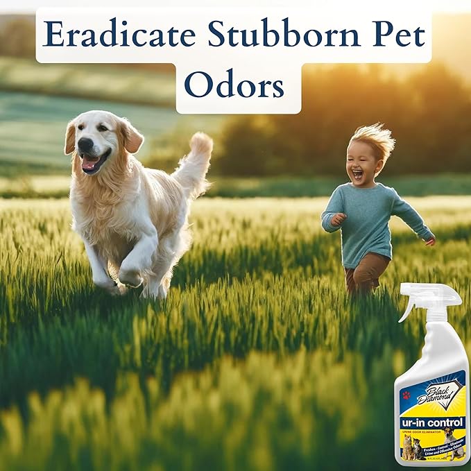 Black Diamond Stoneworks Eliminates Urine Odors – Controls Cat, Dog, Pet & Human Smells from Carpet, Furniture, Mattresses, Grout and Pet Bedding & Concrete. Biodegradable Enzymes 32 Oz. Spray