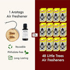 Arotags Wooden Car Air Freshener - Long Lasting Vanilla Lavender Scent Diffuses for 365+ Days - Includes Live Life Hanging Mirror Diffuser and Fragrance Oil - 100% American Made