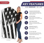 Autoamerics 1-Piece Windshield Sun Shade B&W Art American Flag USA Design - Foldable Car Front Window Sunshade for Most Sedans SUV Truck - Blocks Max UV Rays and Keeps Your Vehicle Cool - Medium
