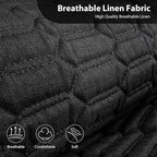 CAR PASS 3D Foam Linen Leather Car Seat Covers Front Seats,Piping Quilting Water Resistant Linen Front Seat Covers for Car,Universal Fit for SUV Truck Sedan Automotive,Armrest Airbag Compatible,Black