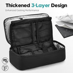 ALLCAMP Insulin Cooler Travel Case for Diabetic Organize Medication with 4 Ice Packs Black(9X 4.72x 3.14 inches)