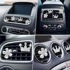 4 Pcs Bling Daisy Air Vent Clips, Crystal Crown Car Air Fresheners Vent Clips Charms Rhinestone Diffuser Vent Clip Crown Car Interior Decoration Cute Car Decor Bling Flower Cute Car Accessories for Women (Crown&Daisy)