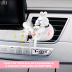 White Rabbit Pilot Car Air Freshener Vent Clip – Airplane Car Freshener | Easy Clip-On, ABS+PP | Rotating Propeller for Eliminating Odors, Long-Lasting Fragrance & Fun Addition to Your Vehicle