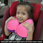 COOLBEBE Kids Travel Neck Pillow, Softly Double Support Neck Pillow for Car & Airplane, Traveling Gifts for Toddler & Children (1, Pinkish Purple)
